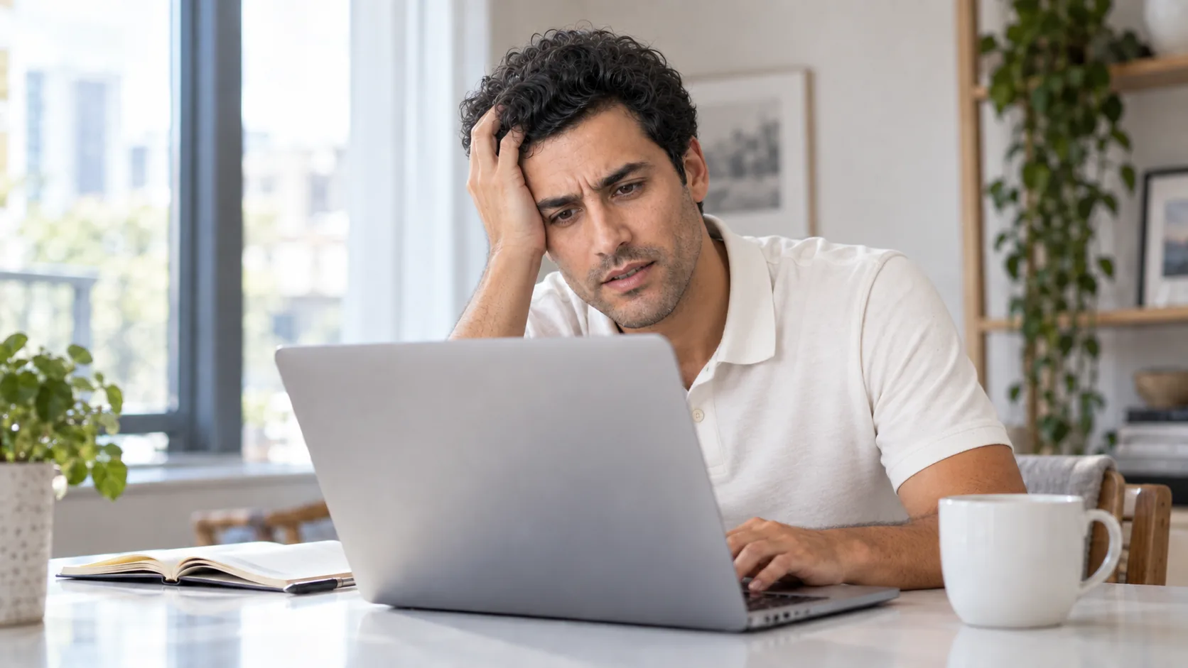 An owner at their desk reading a monthly agency report